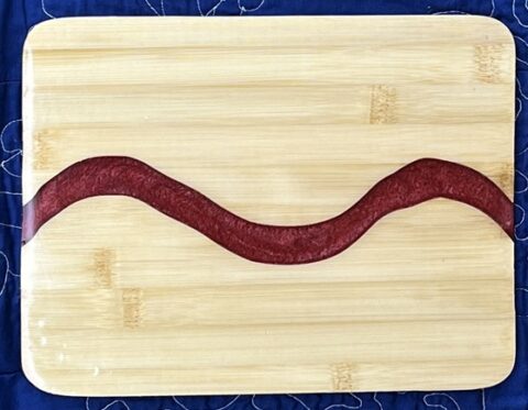 Bamboo & Red Resin Board 7"X9"